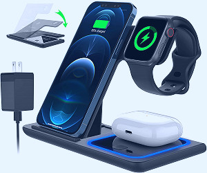 3 in 1 Wireless Charger, 18W Fast Charger Pad Stand Charging Station Dock  for iWatch Series SE 6/5/4/3 Airpods for iPhone 14/13/12 /11/Pro Max/12  Mini /XR Max 8 Plus (With QC3.0 Adapter) - Walmart.com